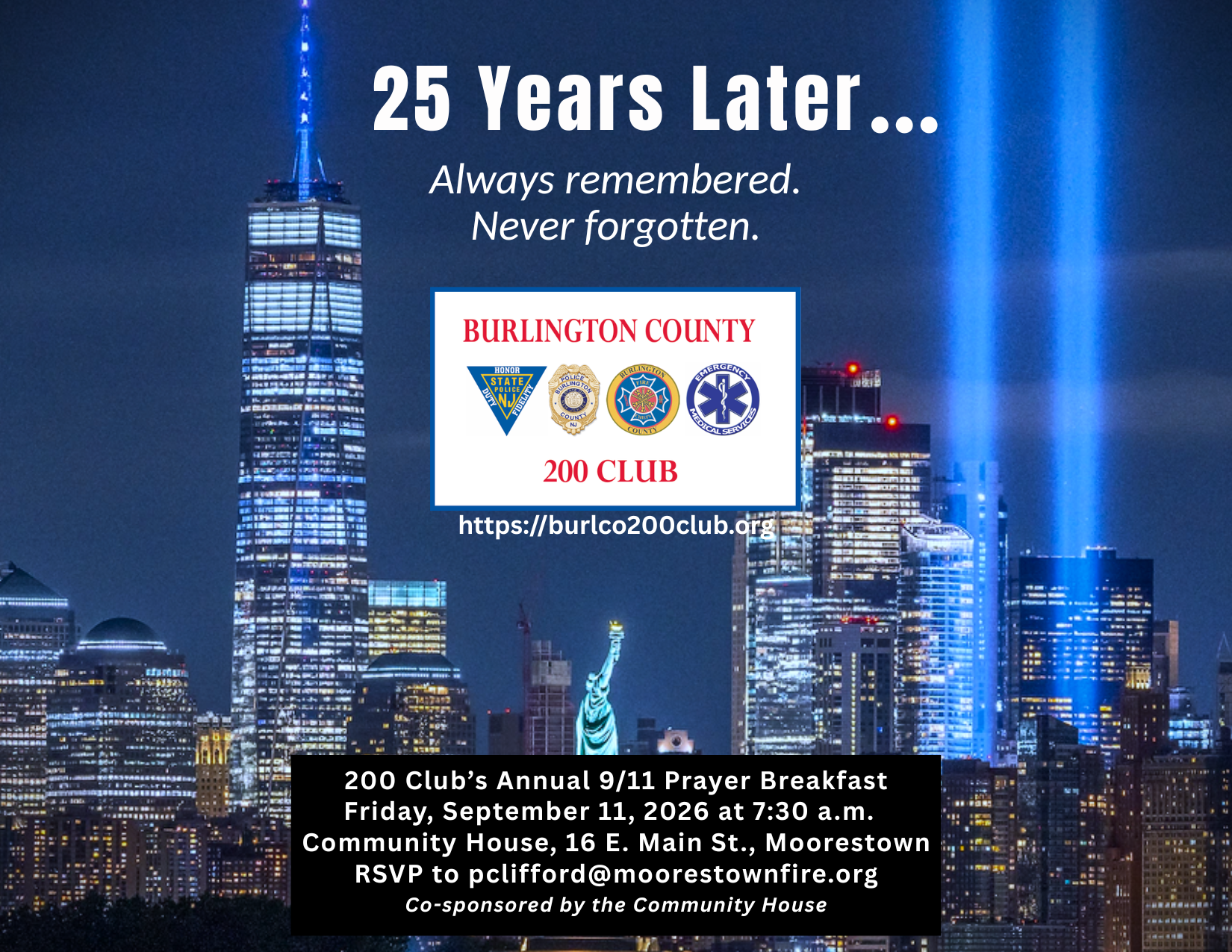 25th Anniversary 9/11 Ceremony and Breakfast